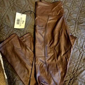 ZYIA Espresso Metallic Light N Tight Tri-pocket Hi Rise 24 " Size 8/10